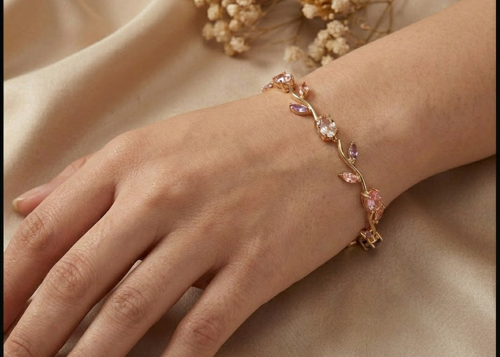 Pink and purple tulip bracelet