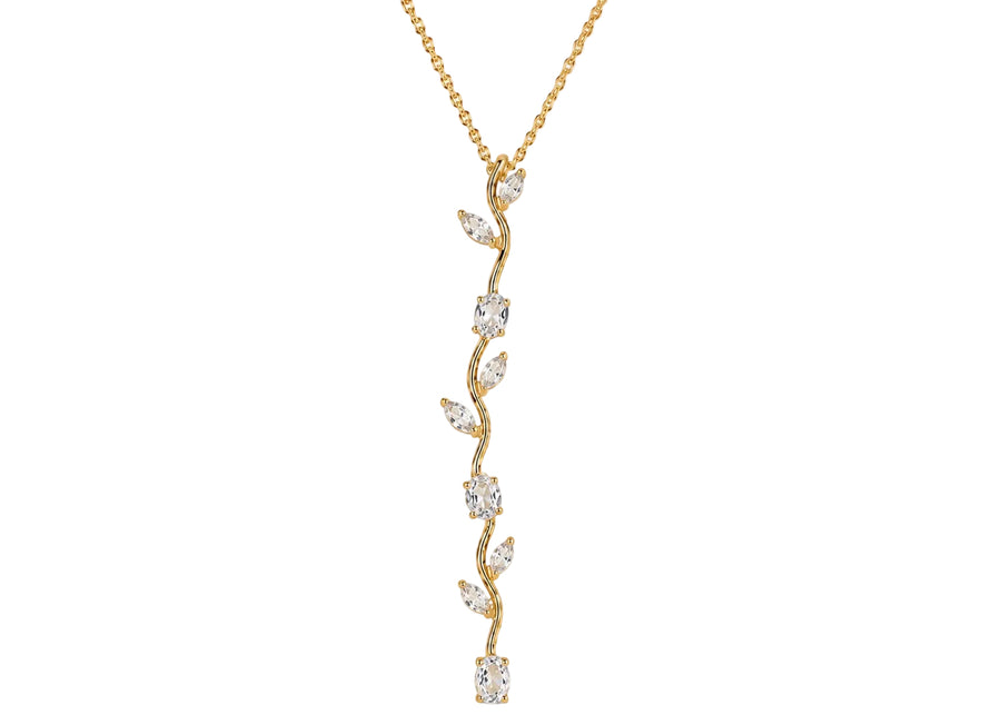 gold tulip drop necklace