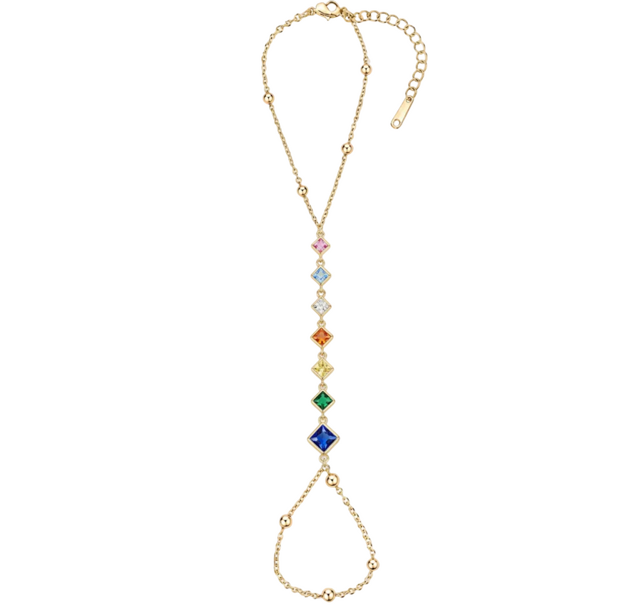 COLORED DIAMONDS HAND CHAIN