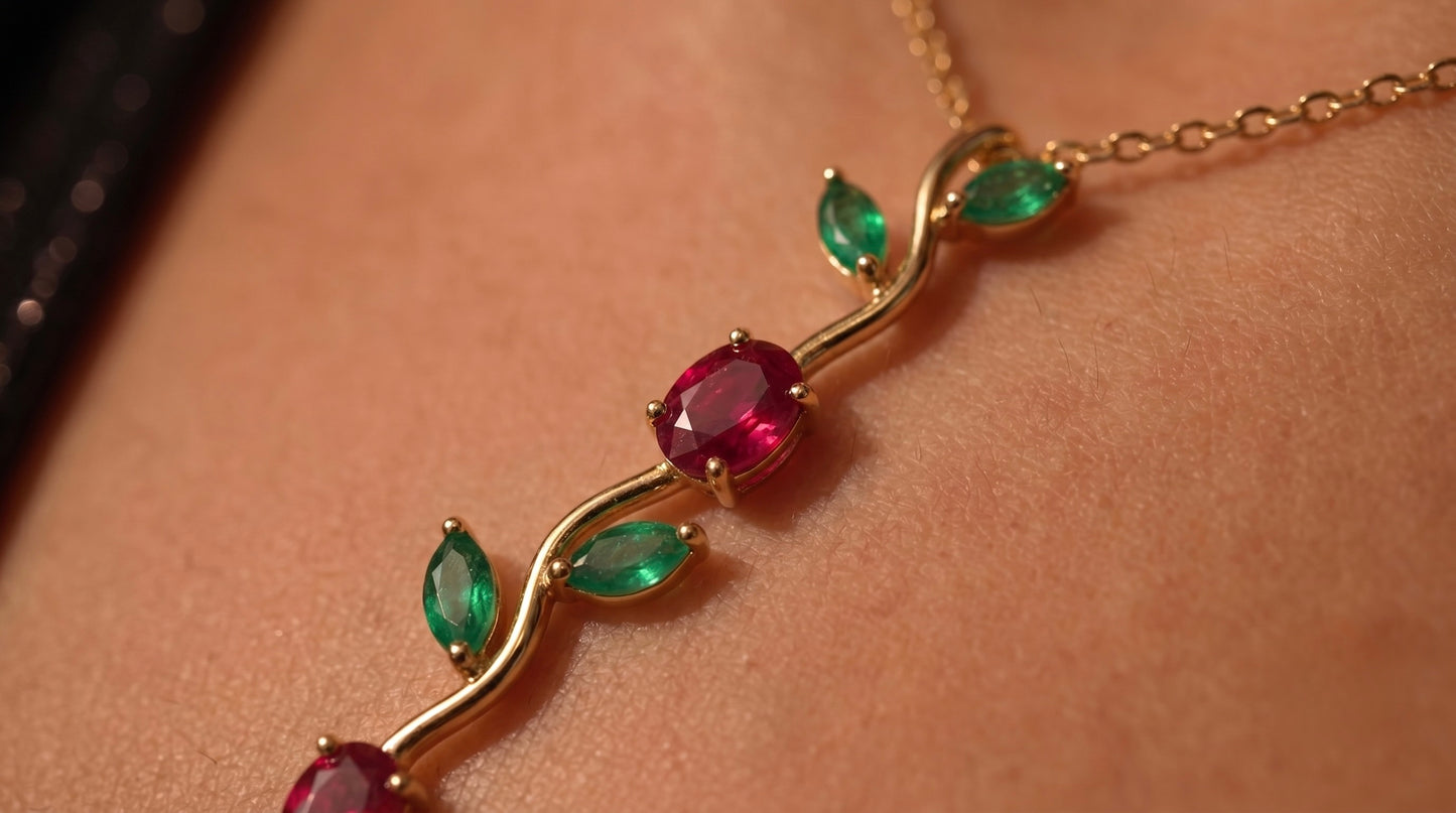 rose tulip drop necklace