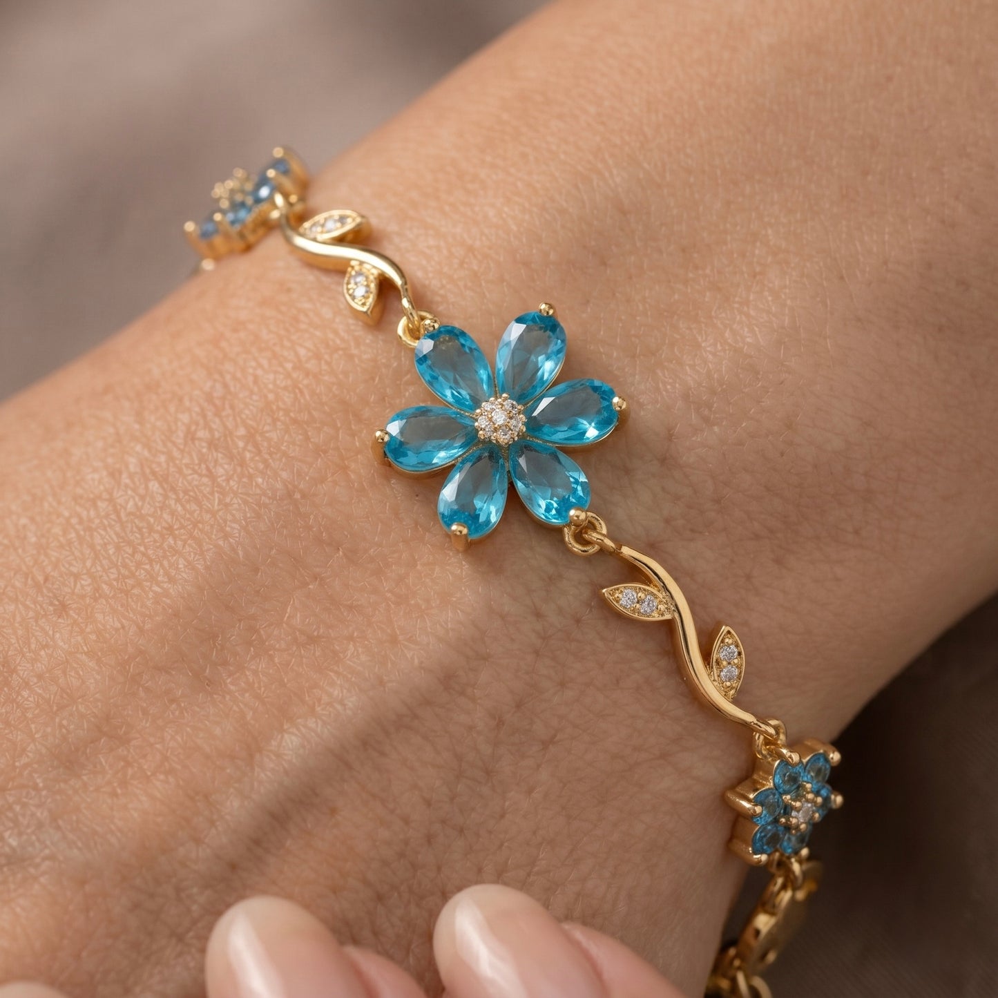 Blue floral Bracelet