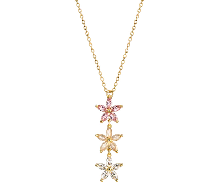 crystal stars drop necklace