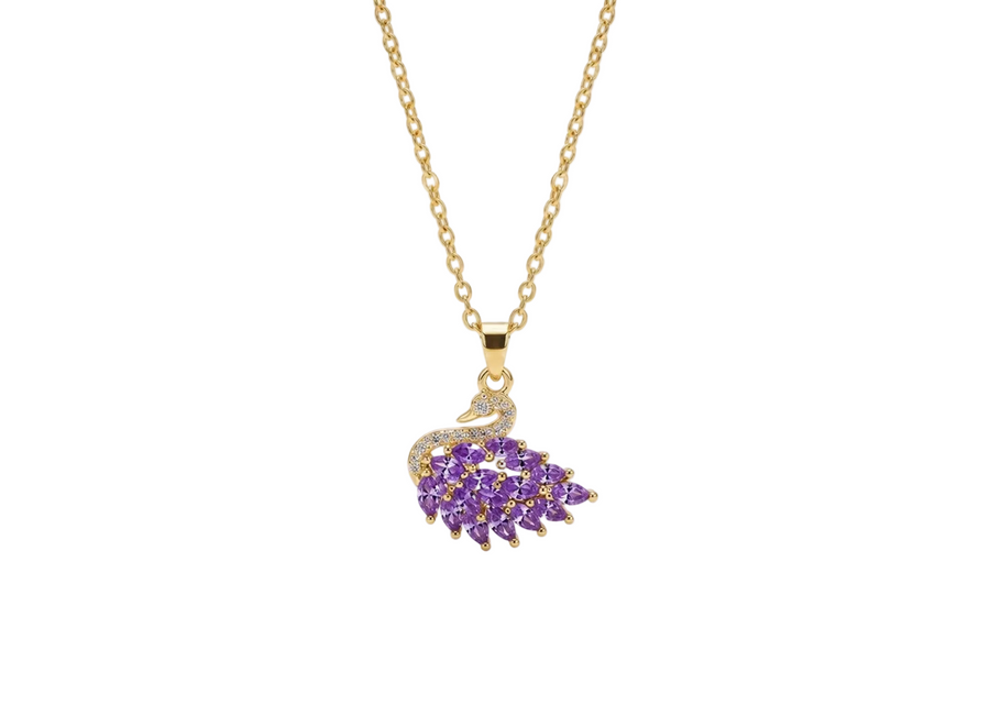 Purple Swan Necklace