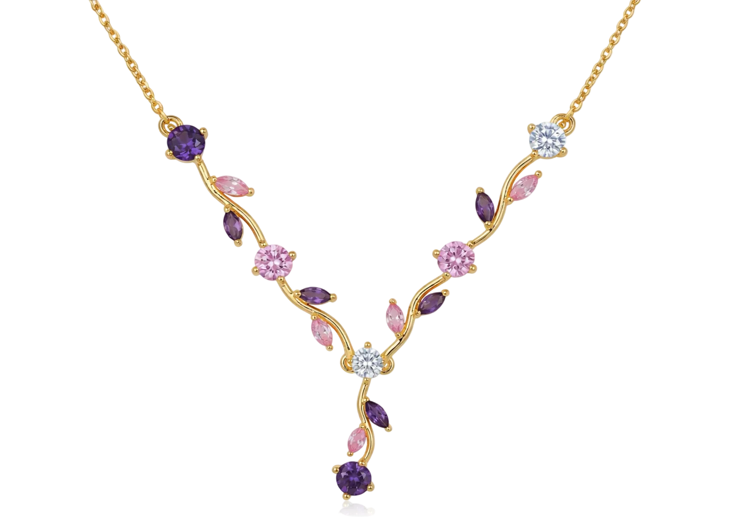 Pink and Purple Tulip Necklace