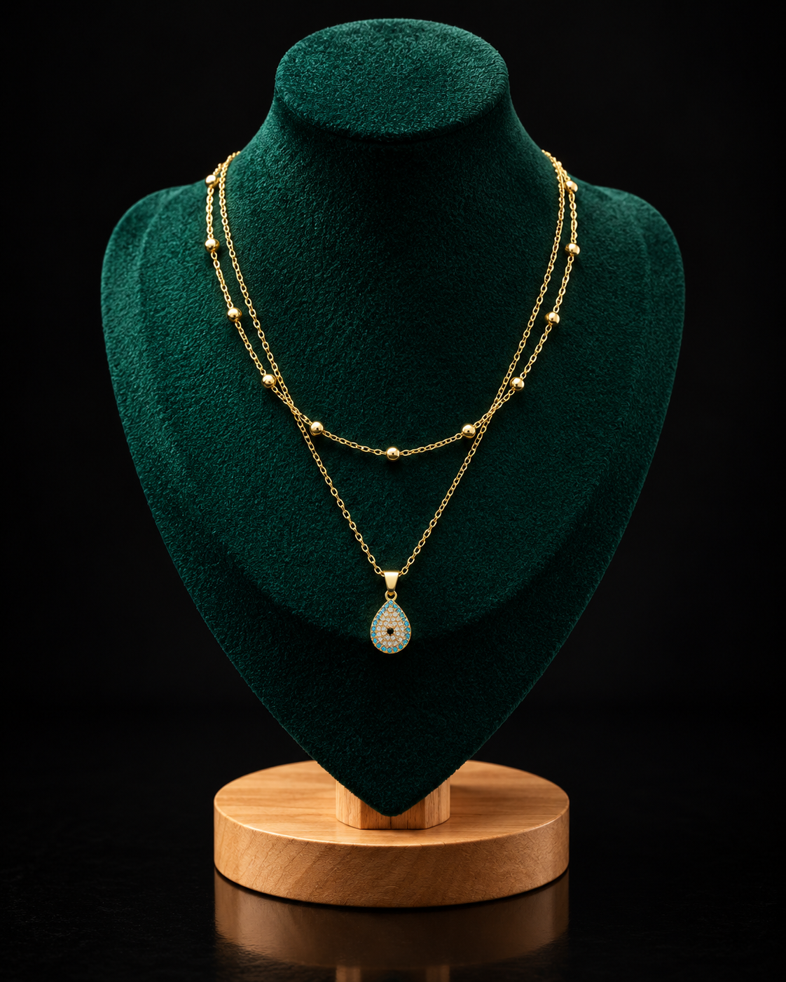 Tear drop layered necklace