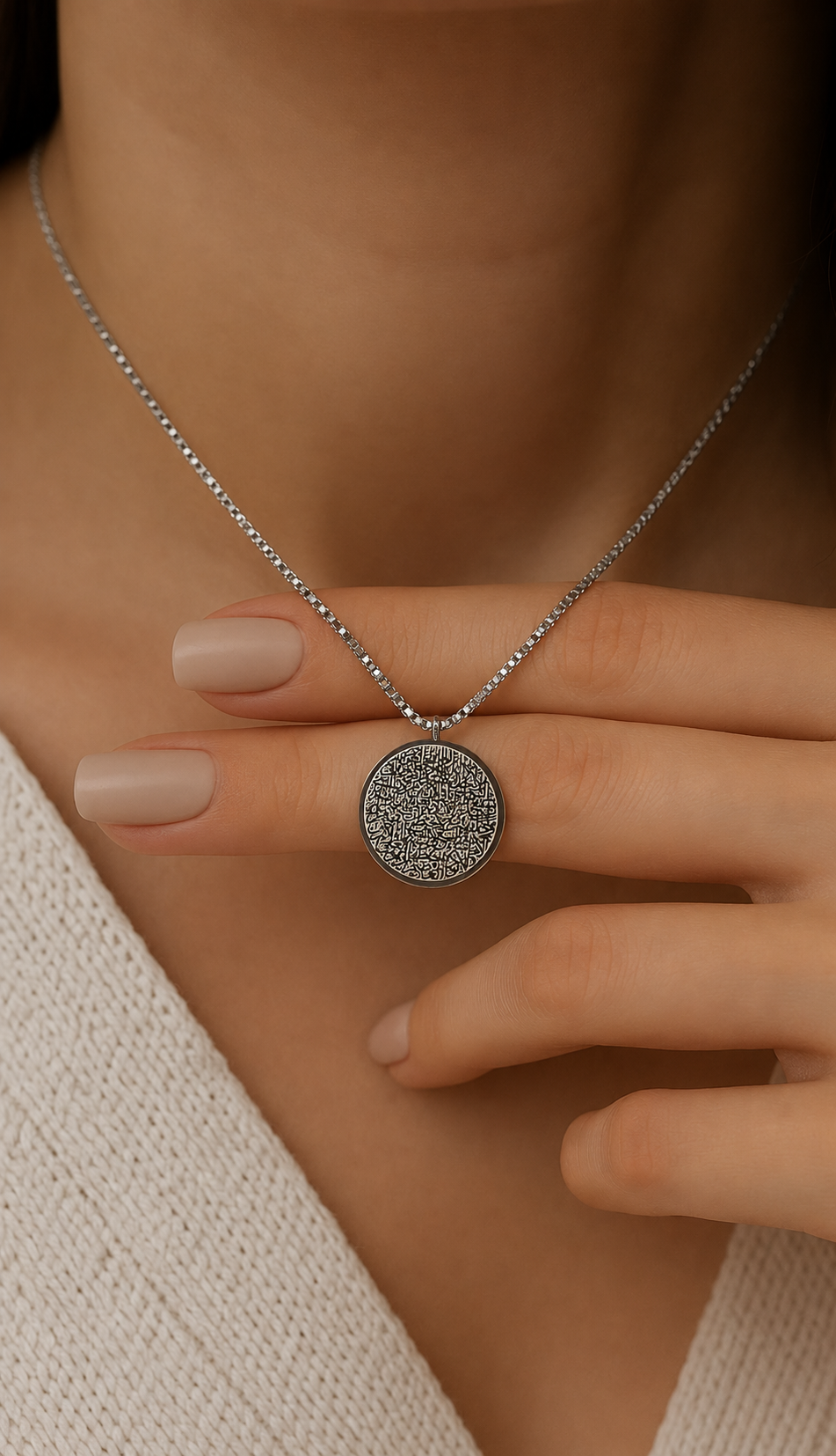 Silver Ayat Al-Kursi Necklace