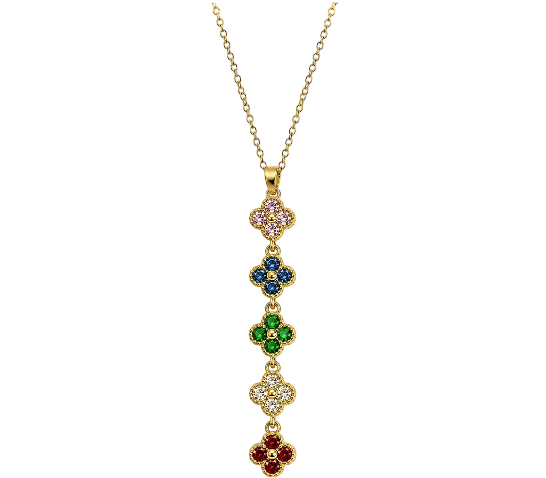 multi-clover drop necklace