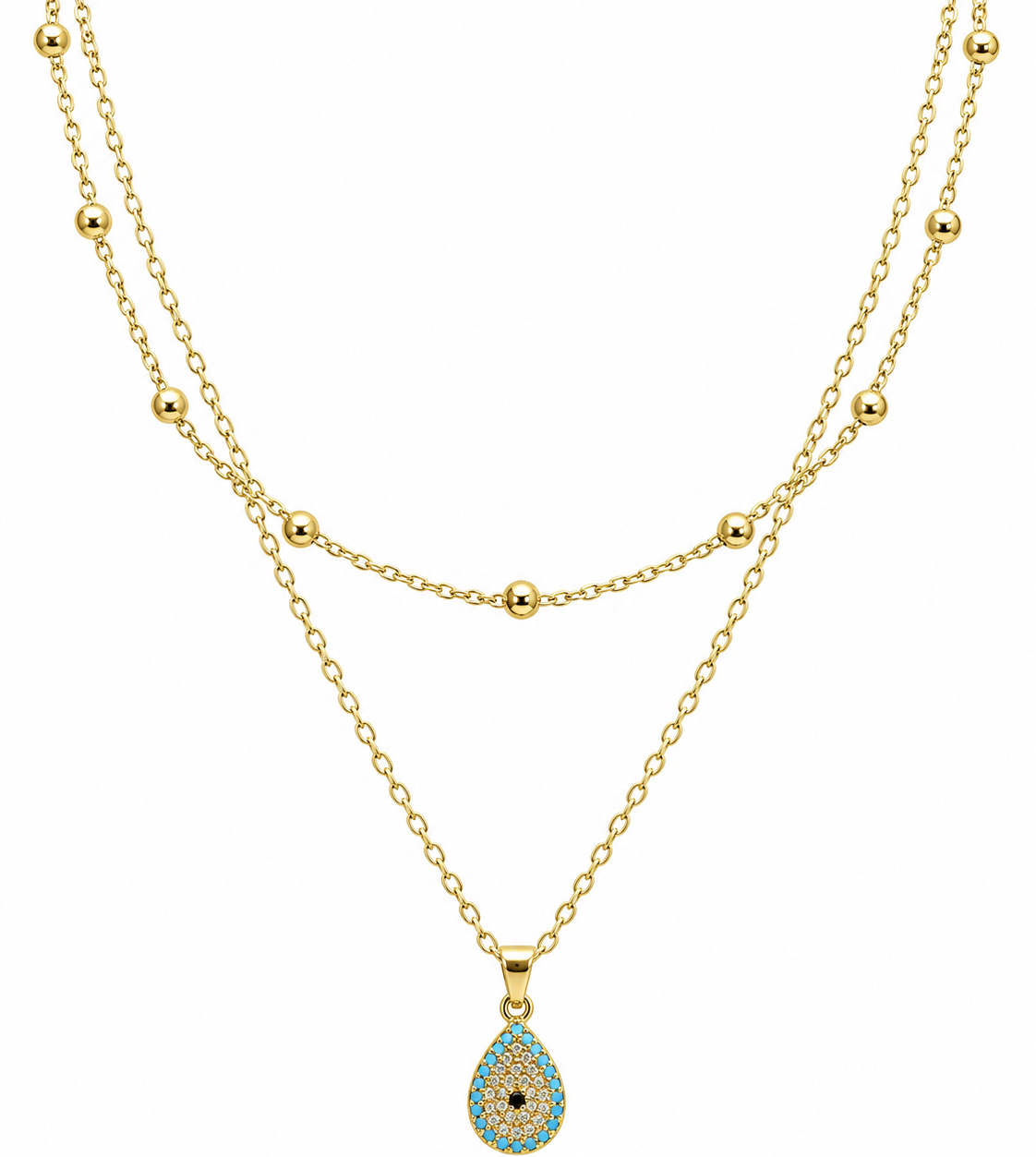 Tear drop layered necklace
