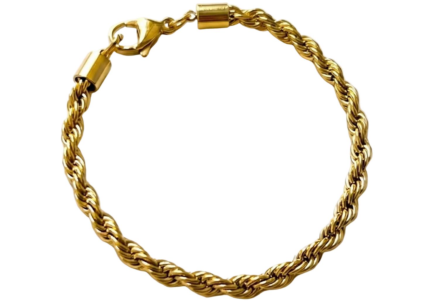 Twisted Rope Bracelet - Gold