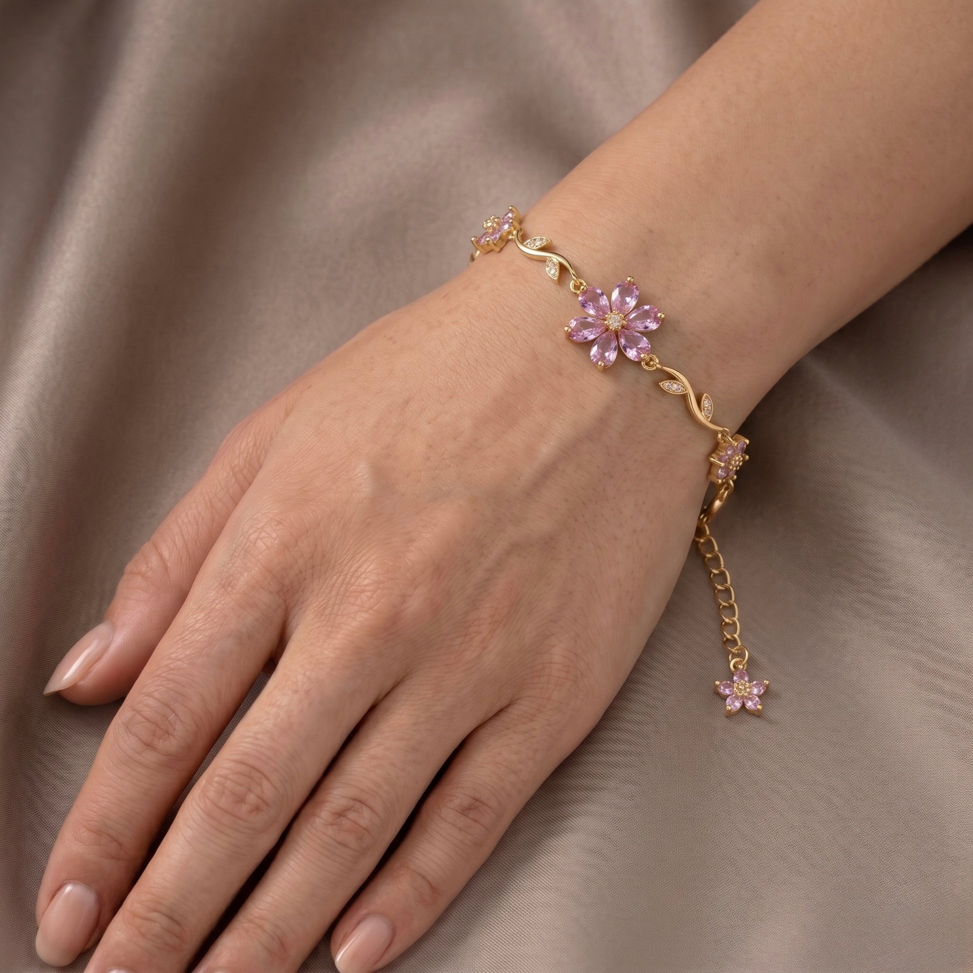 Floral Bracelet - Pink