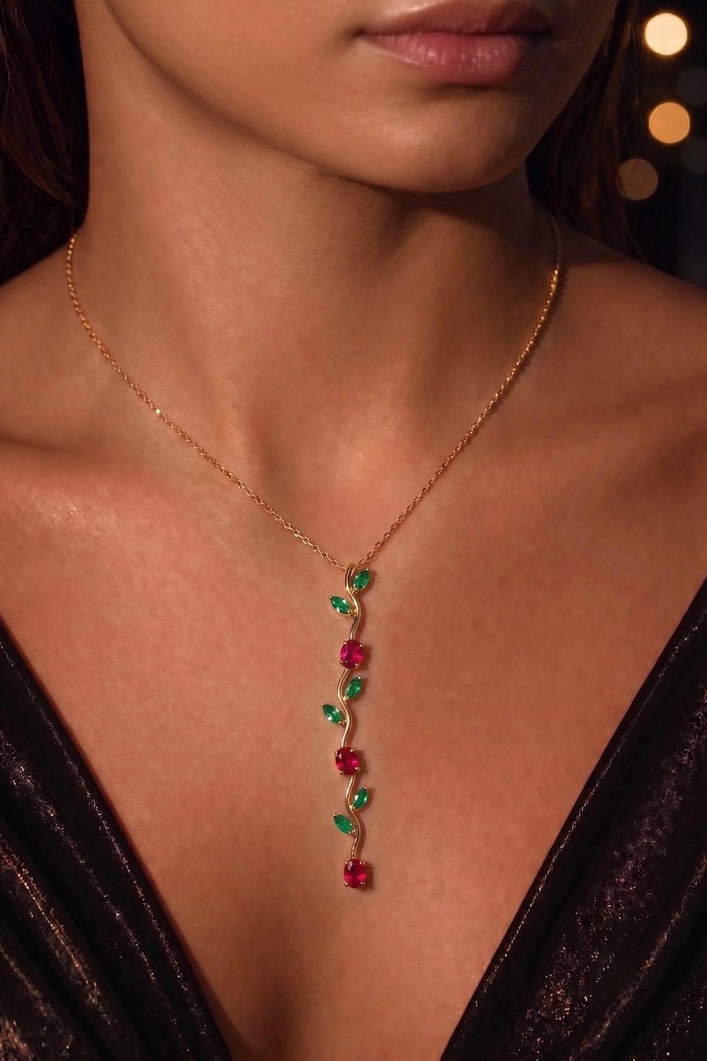 rose tulip drop necklace