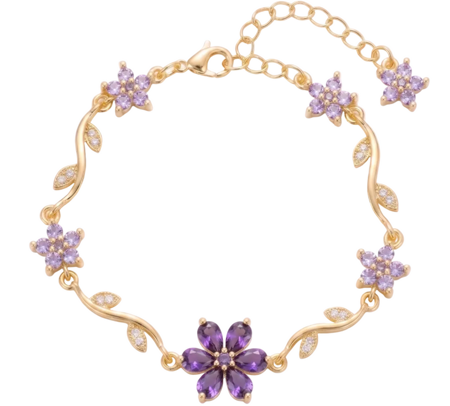 purple floral bracelet