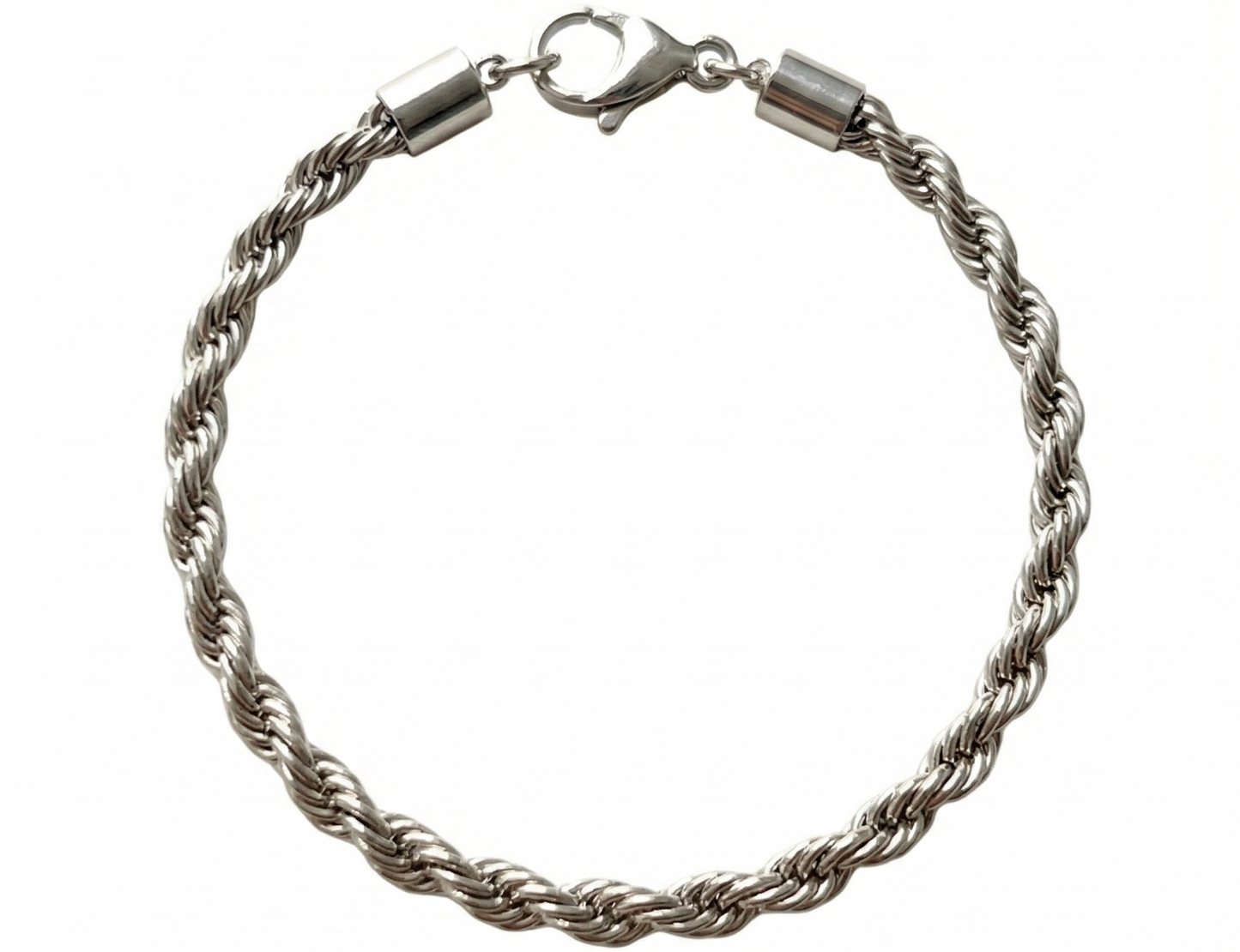 Twisted Rope Bracelet - Silver