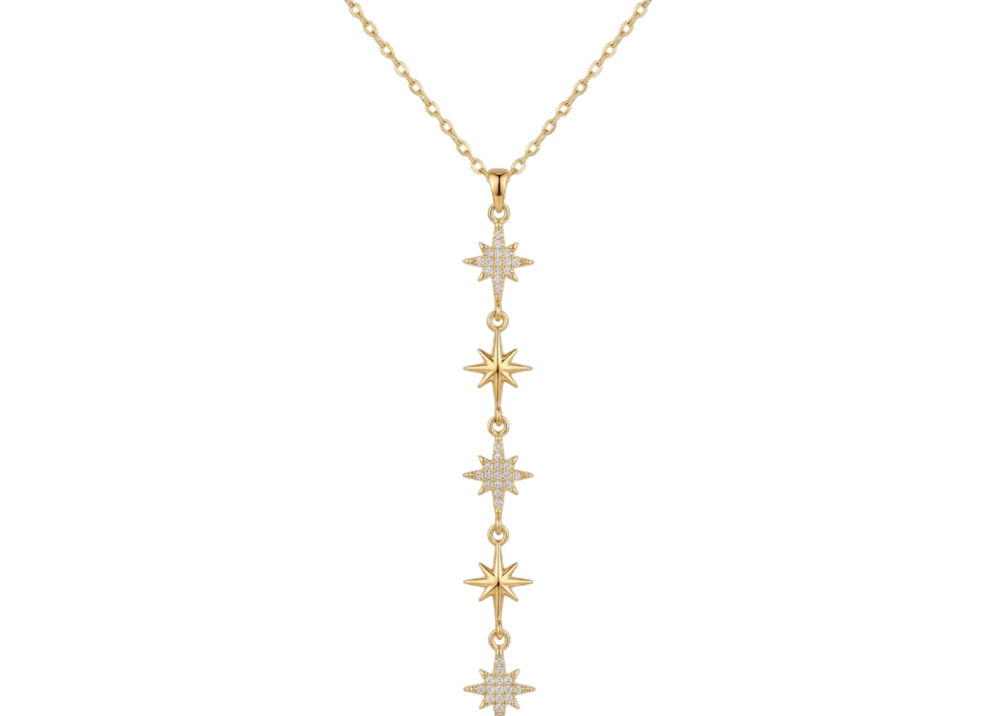 Multi star drop necklace