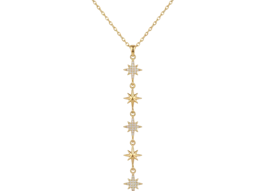 Multi star drop necklace