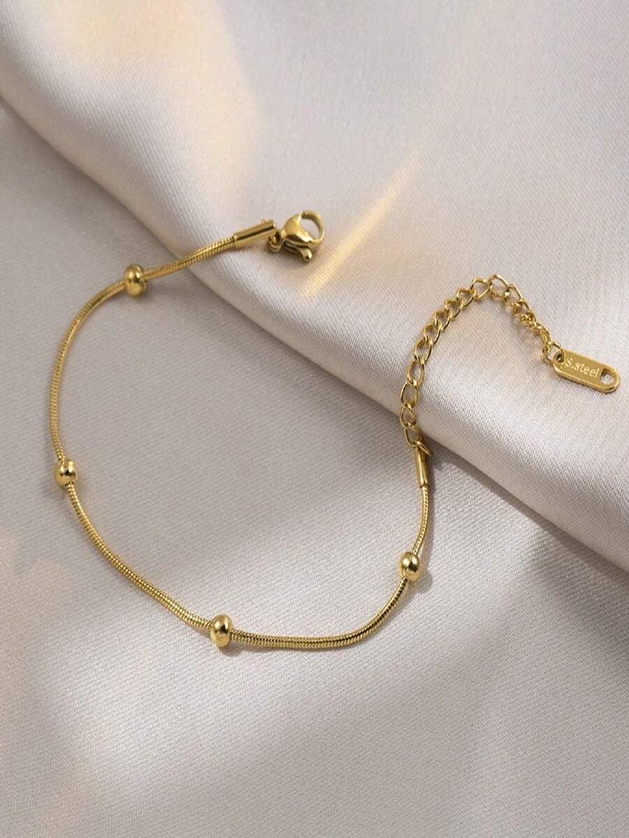 gold beaded bracelet