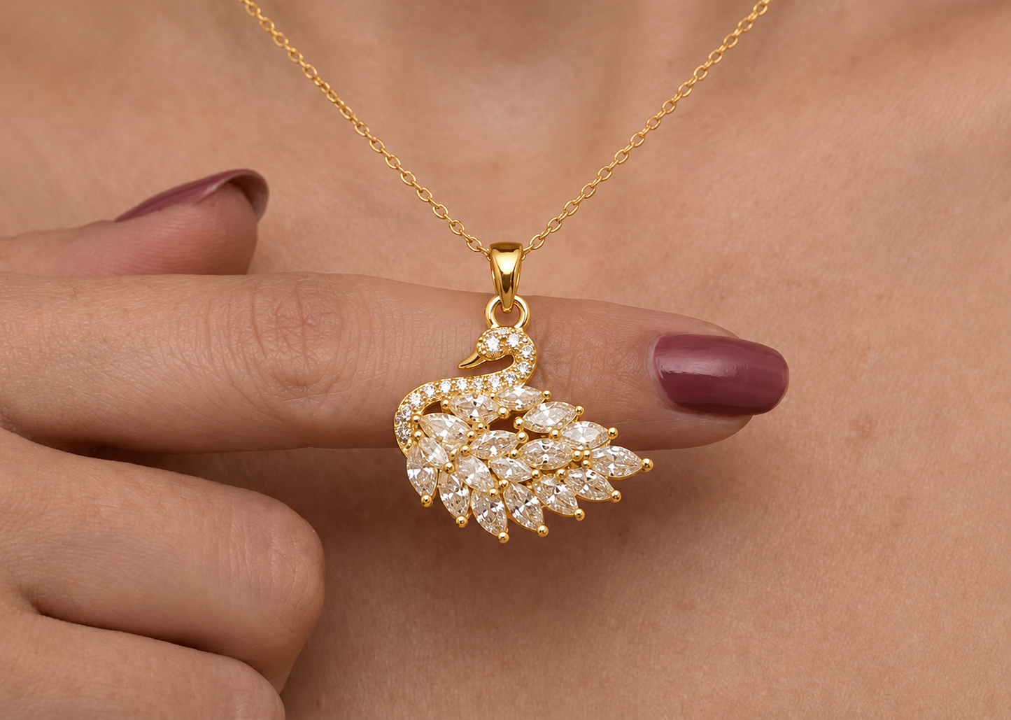 Swan Necklace - Gold