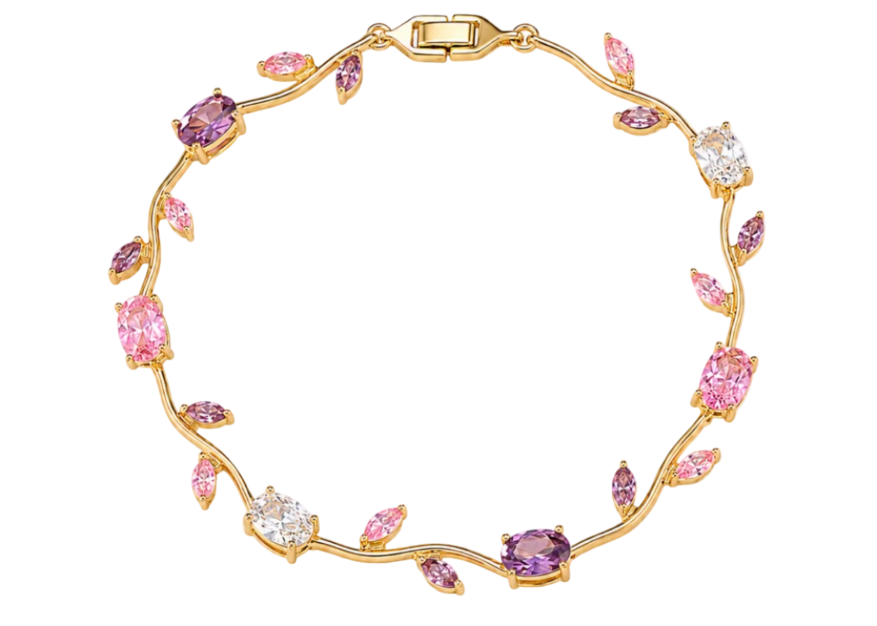Pink and purple tulip bracelet