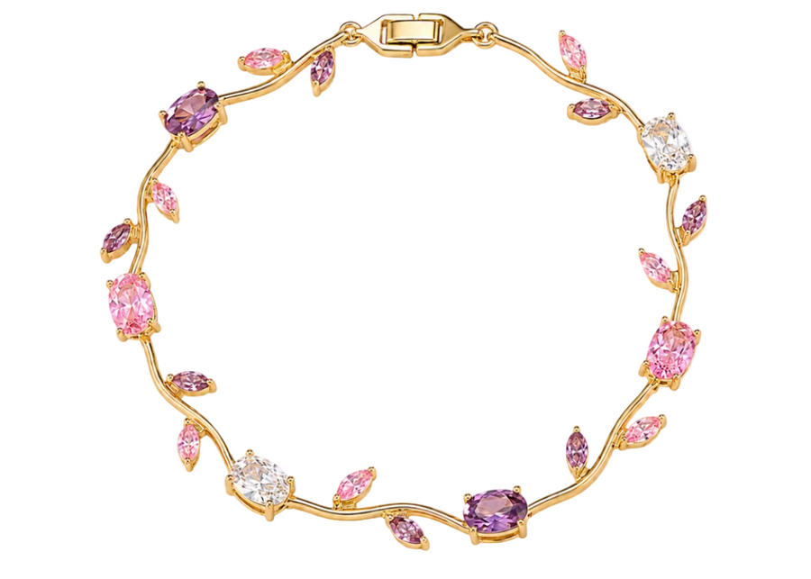 Pink and purple tulip bracelet